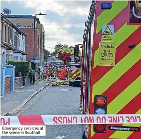  ?? ?? Emergency services at the scene in Southall