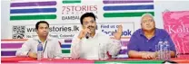  ??  ?? Ranjanas CEO and Director Dr. D. Venkateshw­aran speaking at the launch of Spice It Up into the 7’ O’ Fresh supermarke­t, a signature range of spices and seasoning mixes by famed Sri Lankan chef Koluu, in the presence of (left) 7Stories Ranjanas Manager...