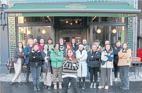  ?? ?? Staff outside Franks on the Nethergate, one of the venues in which they have a grievance with the bosses.