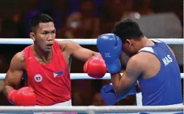  ??  ?? ISA si Pinoy fighter Felix Marcial sa nakakuha ng Olympic slot sa ginanap na Olympic qualifying sa Jordan.