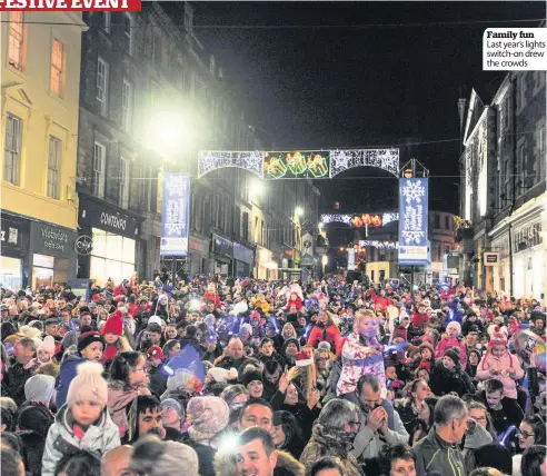  ??  ?? Family fun Last year’s lights switch-on drew the crowds