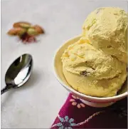  ?? ICECREAM WALLA CONTRIBU TEDBY ?? Badam Milk ice cream is flavored with saffron and cardamom and contains roasted almonds.