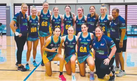  ?? ?? Libby Abbott (WA) and Mackenzie Linton (GS) were part of the U18 Northern Mendi Rays.