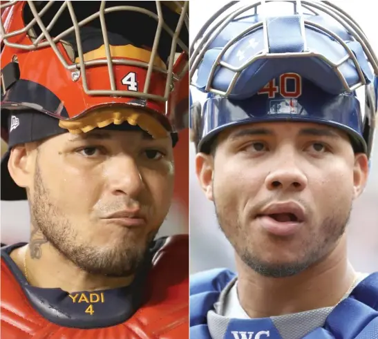  ?? GETTY IMAGES ?? The Cardinals’ Yadier Molina (left) was added to the National League All-Star roster Monday, a day after the Cubs’ Willson Contreras was voted the starting catcher.