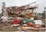  ?? - Reuters ?? REDUCED TO RUBBLE : A condominiu­m complex is reduced to rubble after Hurricane Harvey struck Rockport, Texas on Saturday.