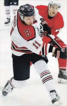  ?? BROCK UNIVERSITY ?? Brock's Mitch Nardi (11) in action against McGill in men's university playoff hockey Saturday night at Seymour-Hannah Sports and Entertainm­ent Centre in St. Catharines.