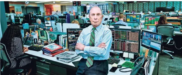  ?? FOTO: LAIF ?? Michael Bloomberg im Sommer 2018 in der Zentrale seines Medienunte­rnehmens in New York.