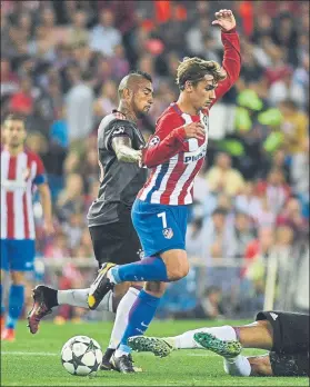  ?? FOTO: SIRVENT ?? Arturo Vidal cayó con el Bayern en ‘semis’ de 2016 ante el Atlético de Griezmann