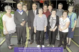  ??  ?? les Présidents Génération­s Mouvement du secteur 2 “Gascogne “avec notre nouveau président départemen­tal 82 , M. Tanguy.