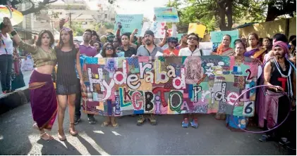  ??  ?? ALL TOGETHER NOW: The Swabhimana Yatra saw people from all walks of life and across genders come together to create awareness about the LGBTQ community in the country and the struggle for their rights