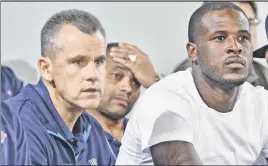  ?? NBAE/ Getty Images ?? ROOKIE CLASS: New Thunder coach Billy Donovan watches summer league play with player Dion Waiters.