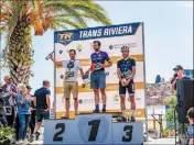  ?? 2e 3e ?? Maxime Falco est le grand vainqueur de cette Trans Riviera 2023. Il a avalé 95 km avec 3000 m de dénivelé positif en 4 h 44. Il finit devant Alexis Chenevier et Tristan Arioli, respective­ment et du classement.