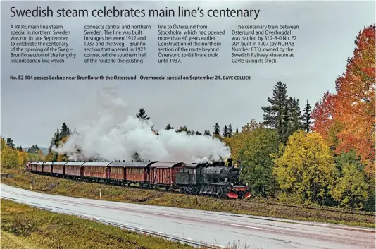  ?? DAVE COLLIER ?? No. E2 904 passes Lockne near Brunflo with the Östersund - Överhogdal special on September 24.