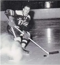  ?? PHOTO COURTESY OF ELLARD O’BRIEN JR. ?? Ellard (Obie) O'Brien won back-to-back American Hockey League championsh­ips with the Hershey Bears in the late 1950s.