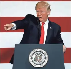  ?? JEFF ROBERSON, AP ?? “This is our once-in-a-generation opportunit­y to deliver real tax reform to hardworkin­g Americans,” President Trump tells an audience Wednesday in Springfiel­d, Mo.