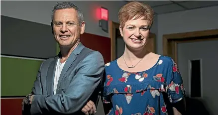  ??  ?? Presenters Guyon Espiner, Susie Ferguson (above) and John Campbell, right, help make Radio NZ the country’s most popular public service broadcaste­r.