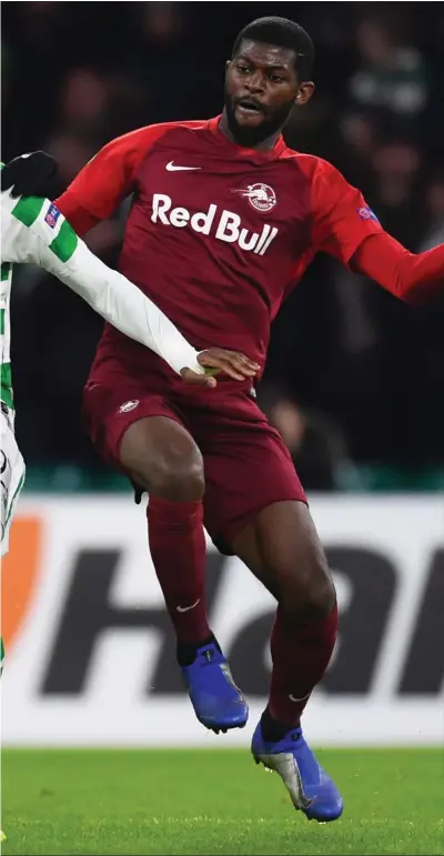  ??  ?? Celtic striker Odsonne Edouard struggled to assert himself in the defeat to Salzburg on Thursday