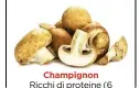  ??  ?? Champignon Ricchi di proteine (6 grammi in 5 esemplari).
