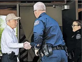  ?? ROSS D. FRANKLIN/AP ?? Attorney General Jeff Sessions greets Customs and Border Protection officers Tuesday.