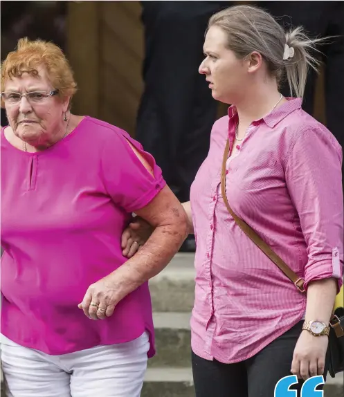  ??  ?? on St Patrick’s Day 2015 pictured leaving Sligo Courthouse with family members.