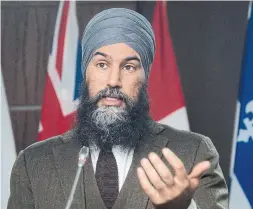  ?? ADRIAN WYLD THE CANADIAN PRESS ?? Had Jagmeet Singh stayed in Ontario long enough to succeed Andrea Horwath as party leader, Ontario’s NDP would be within striking distance of overtaking Doug Ford’s befuddled Tories and revisiting pharmacare, Martin Regg Cohn writes.