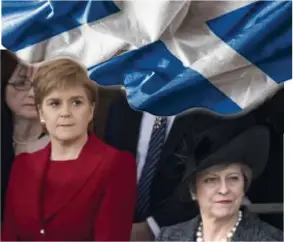  ?? FOTO AFP ?? De Schotse premier Nicola Sturgeon en de Britse premier Theresa May: “Ze speelt spelletjes”, zegt May over Sturgeon.