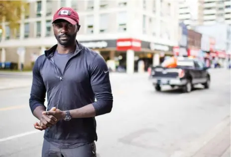  ?? CARLOS OSORIO/TORONTO STAR ?? Toronto fitness trainer Mario Rigby says, as a black man, he wants to shatter stereotype­s with his 12,000-kilometre solo trek along the length of Africa.