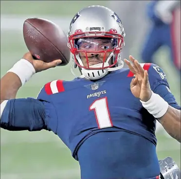  ?? MATT STONE / BOSTON HERALD FILE; TOP, GETTY IMAGES FILE ?? Quarterbac­k Cam Newton is a lock to remain on the roster, though the Patriots could look for more QB help in the draft. Linebacker Matt Judon, top left, has bolstered the position into a major strength for the Patriots.