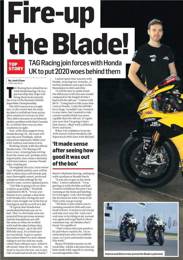  ??  ?? Andrew and Glenn Irwin proved the Blade’s potential