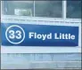  ?? Joe Morelli / Hearst Connecticu­t Media ?? Floyd Little’s No. 33 Hillhouse number was officially unveiled at a pregame ceremony on Friday at Bowen Field in New Haven.