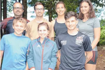  ?? FOTO: SCG ?? Das Team vom SC Gosheim in Altenberg: links oben Holger Hermle (Betreuer), Dominik Hermle, Lia Nonnenmach­er, Julia Frank, links unten: Simon Klaiber, Lisa Hermle und Dennis Hermle.