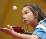  ??  ?? Welsh table tennis player Anna Hursey, 11, is the youngest competitor on the Gold Coast.