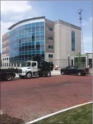  ?? ADAM DODD — THE NEWS-HERALD ?? The brick street corner before the Lake County Administra­tion Center was newly constructe­d thanks to joint funding from city and county sources.