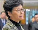  ??  ?? Carrie Lam has said the violence must stop before talks can begin.