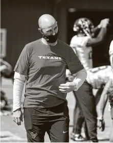  ?? Brett Coomer / Staff photograph­er ?? Executive vice president of football operations Jack Easterby is friends with Nick Caserio from their days with the Patriots.