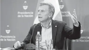  ??  ?? MACRI. Espera el dinero del FMI.