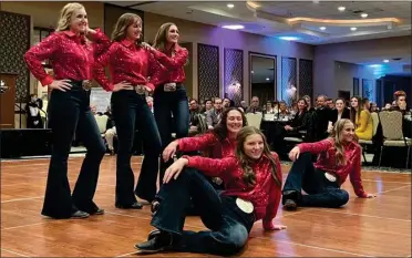  ?? PILOT NEWS GROUP PHOTO / JAMIE FLEURY ?? The Farmers Daughters, choreograp­hed by Elizabeth Wickens, took first place at Marshall County Neighborho­od Center’s Dancing with the Stars 2023 with their country line dance routine Saturday evening at Swan Lake Resort.