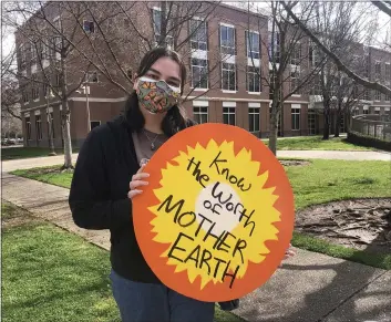  ?? NATALIE HANSON — ENTERPRISE-RECORD ?? Sage Brazil Few, a senior student at Inspire School of Arts and Sciences, said she joined the climate action rally Friday in Chico after organizing other school walkout protests in the past.