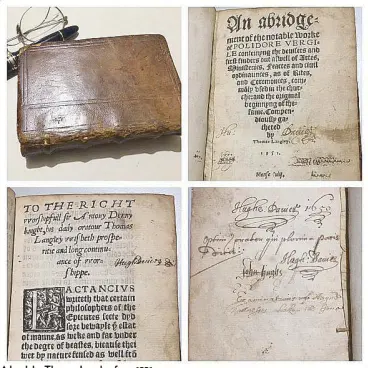  ??  ?? A book by Thomas Langley from 1551