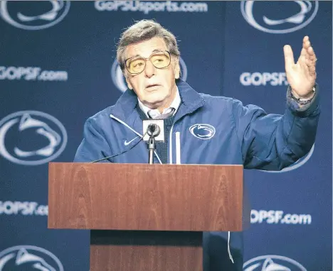  ?? ATSUSHI NISHIJIMA/HBO ?? Academy Award-winning actor Al Pacino transforms into former Penn State coach Joe Paterno in the new HBO movie Paterno.