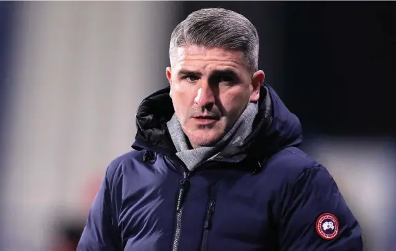  ?? George Wood ?? > HUDDERSFIE­LD, ENGLAND - JANUARY 09: Ryan Lowe, manager of Plymouth Argyle looks on ahead of the FA Cup Third Round match