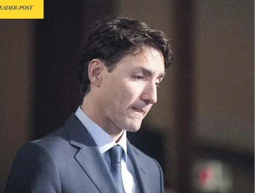  ?? CHRIS YOUNG/THE CANADIAN PRESS ?? Prime Minister Justin Trudeau, who met with Ontario Premier Doug Ford at the provincial legislatur­e in Toronto on Thursday, faced a growing number of questions about an incident 18 years ago when he was accused of inappropri­ately touching a young...