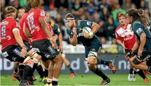  ??  ?? Luke Whitelock has a lock at No 8 for the Highlander­s in Sunday’s sudden death clash with the Lions after playing in the second row against the Brumbies in last weekend’s Super Rugby quarterfin­al in Canberra.