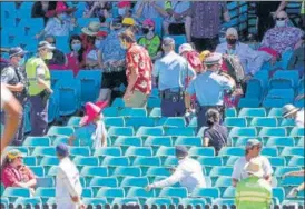  ?? AP ?? Police escort abusive spectators from the stands at the Sydney Cricket Ground on Sunday.