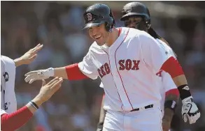  ?? STAFF PHOTO BY NANCY LANE ?? CAN’T BE STOPPED: J.D. Martinez, who is batting .343 with 15 homers and a team-best 41 RBI, was named AL Player of the Week yesterday.