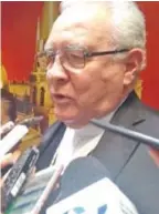  ??  ?? El Cardenal de Guadalajar­a, José Francisco Robles Ortega.