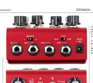  ??  ?? TOP The Favorite and expression pedal outputs give you further options in switching presets and configurin­g knob control