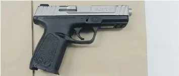  ??  ?? Above is the .40 calibre handgun that Gagandeep Singh Sandhu, 23, is alleged to have had in his possession.