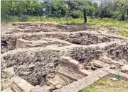  ?? DEEPAK GUPTA/HT ?? (Above)The excavation site in Hulas Khera village, Mohanlalga­nj and (left) Dr MS Chauhan inspecting a trench.