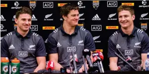  ?? AP ?? Barrett brothers (from left) Beauden, Scott and Jordie are the first trio of brothers to be selected for an All Blacks squad. —